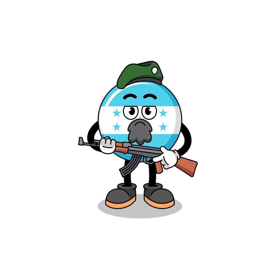 Character cartoon of honduras flag as a special force vector