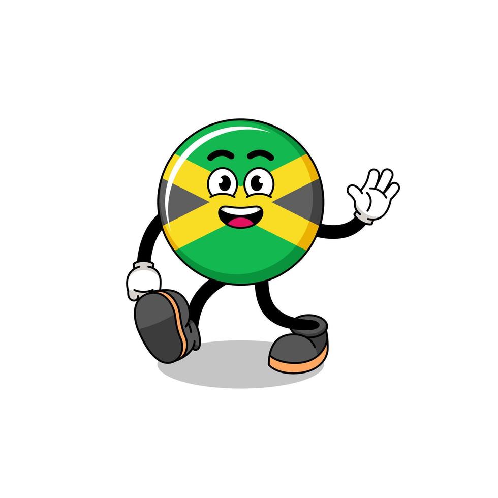 jamaica flag cartoon walking vector