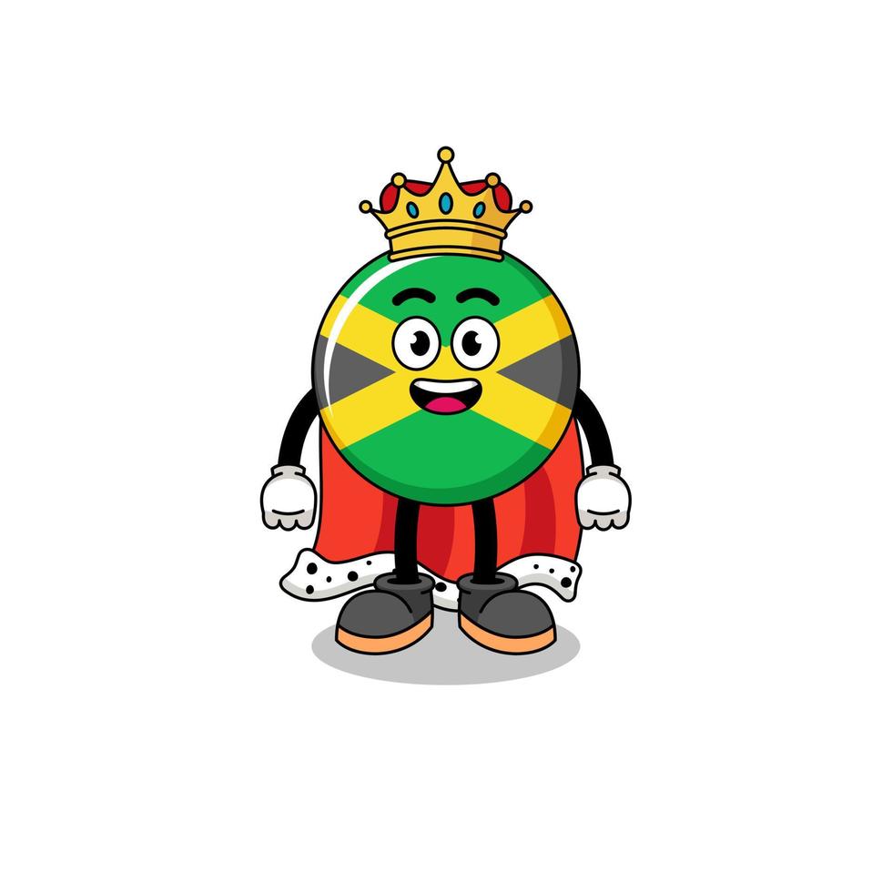 ilustración de la mascota del rey de la bandera de jamaica vector