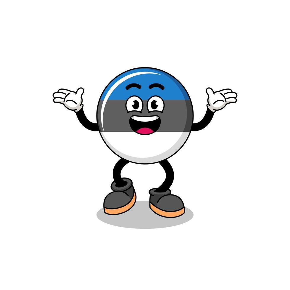 estonia flag cartoon searching with happy gesture vector