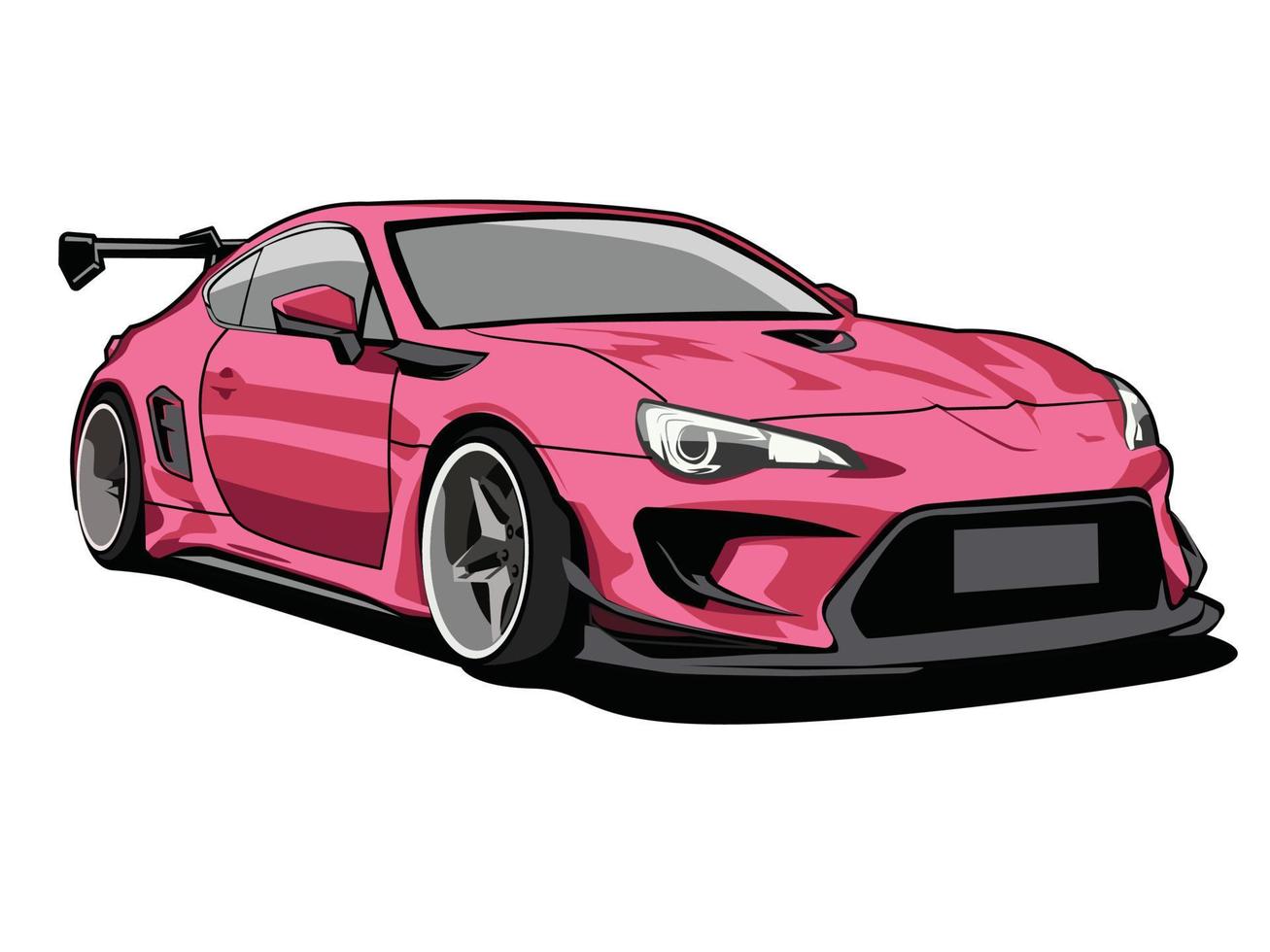 Toyota 86 wide body car illustration vector