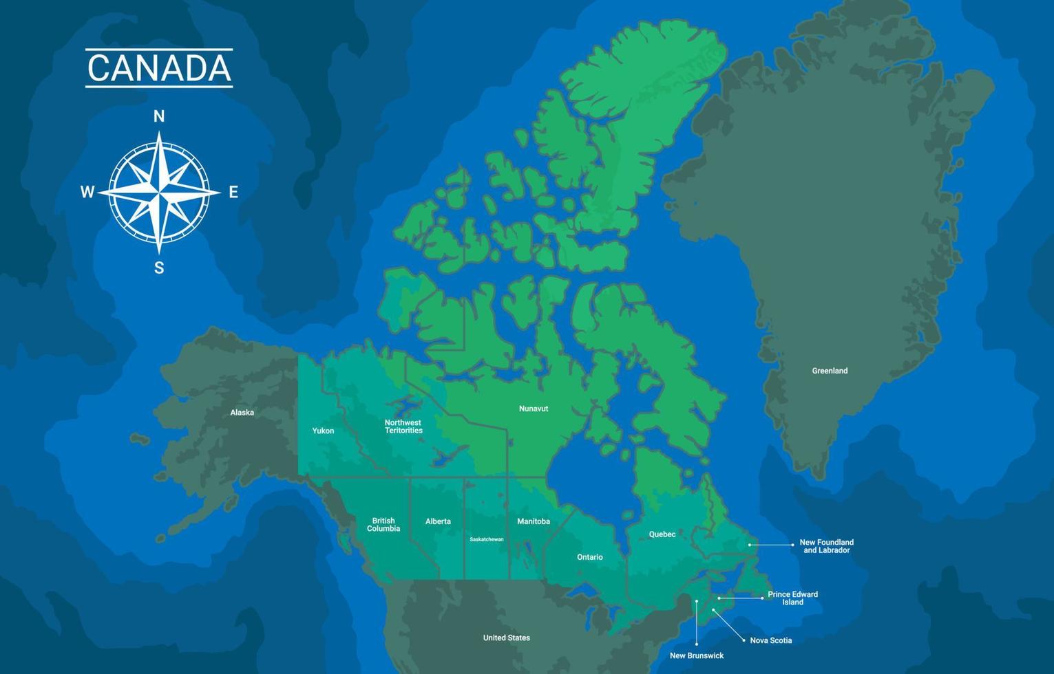 Country Map of Canada vector