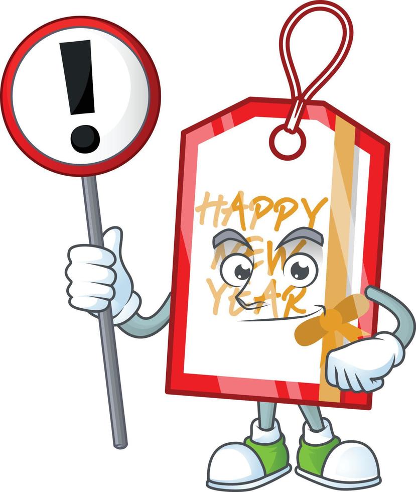 Happy new year tag cartoon vector