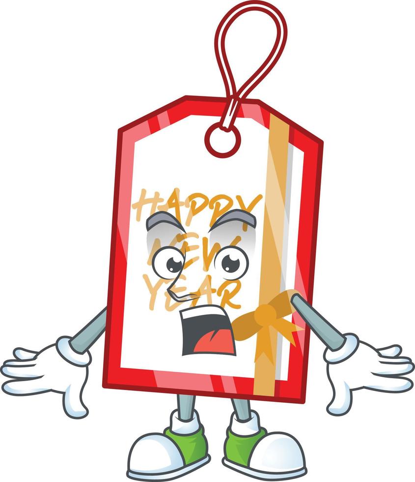 Happy new year tag cartoon vector