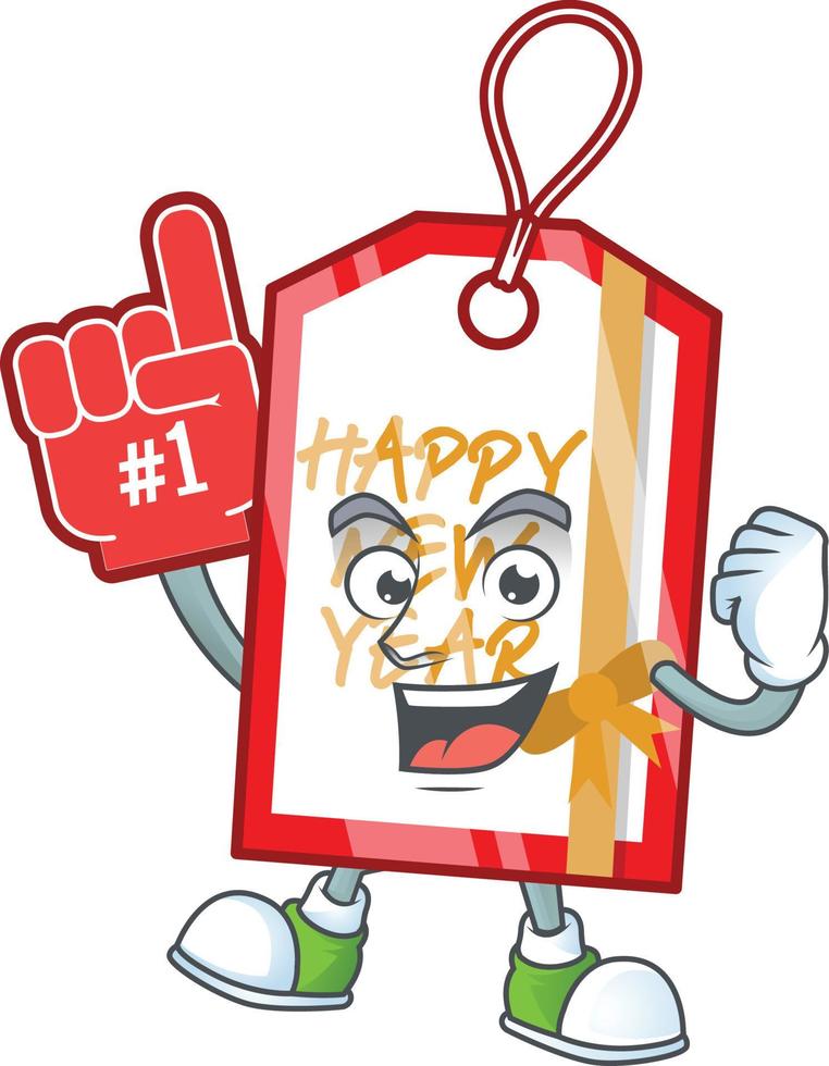 Happy new year tag cartoon vector
