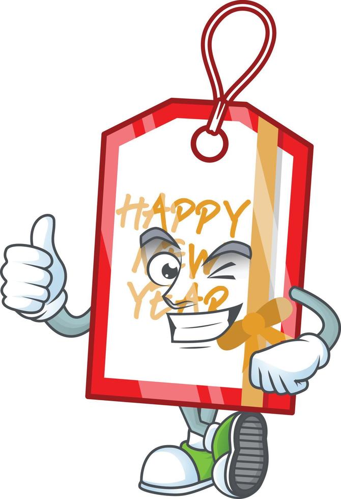 Happy new year tag cartoon vector