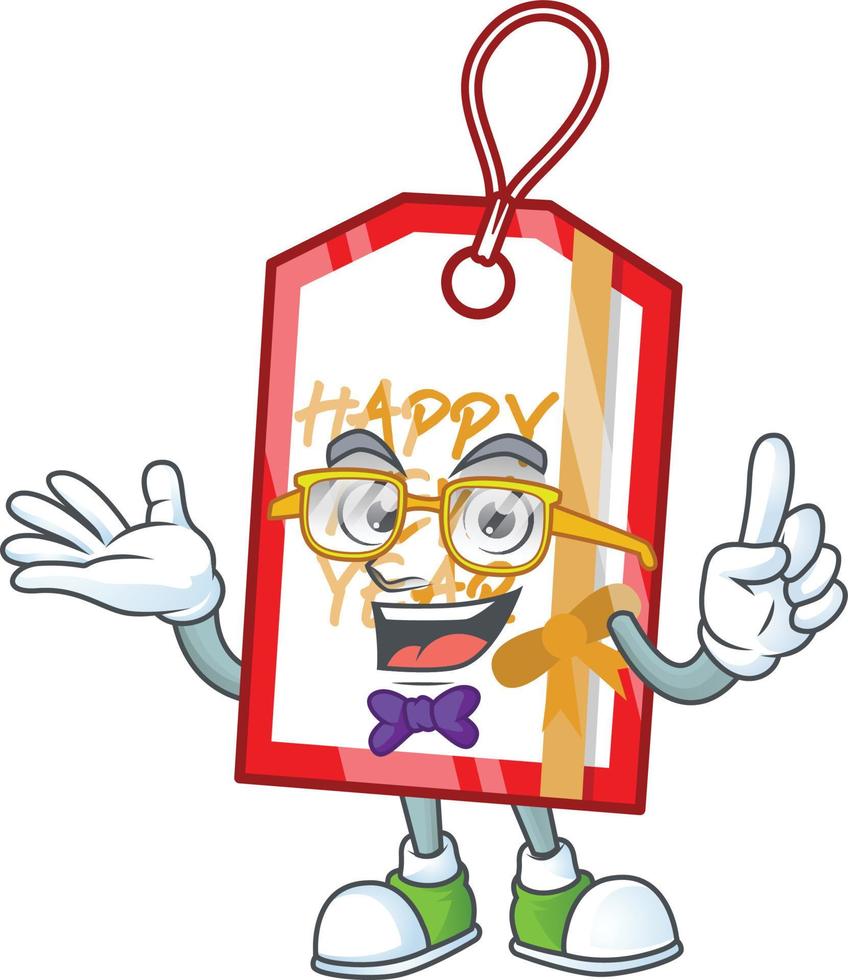 Happy new year tag cartoon vector