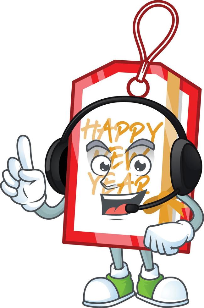 Happy new year tag cartoon vector