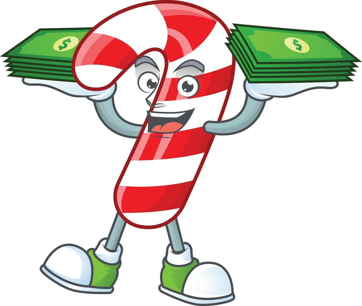 Christmas candy cane cartoon vector