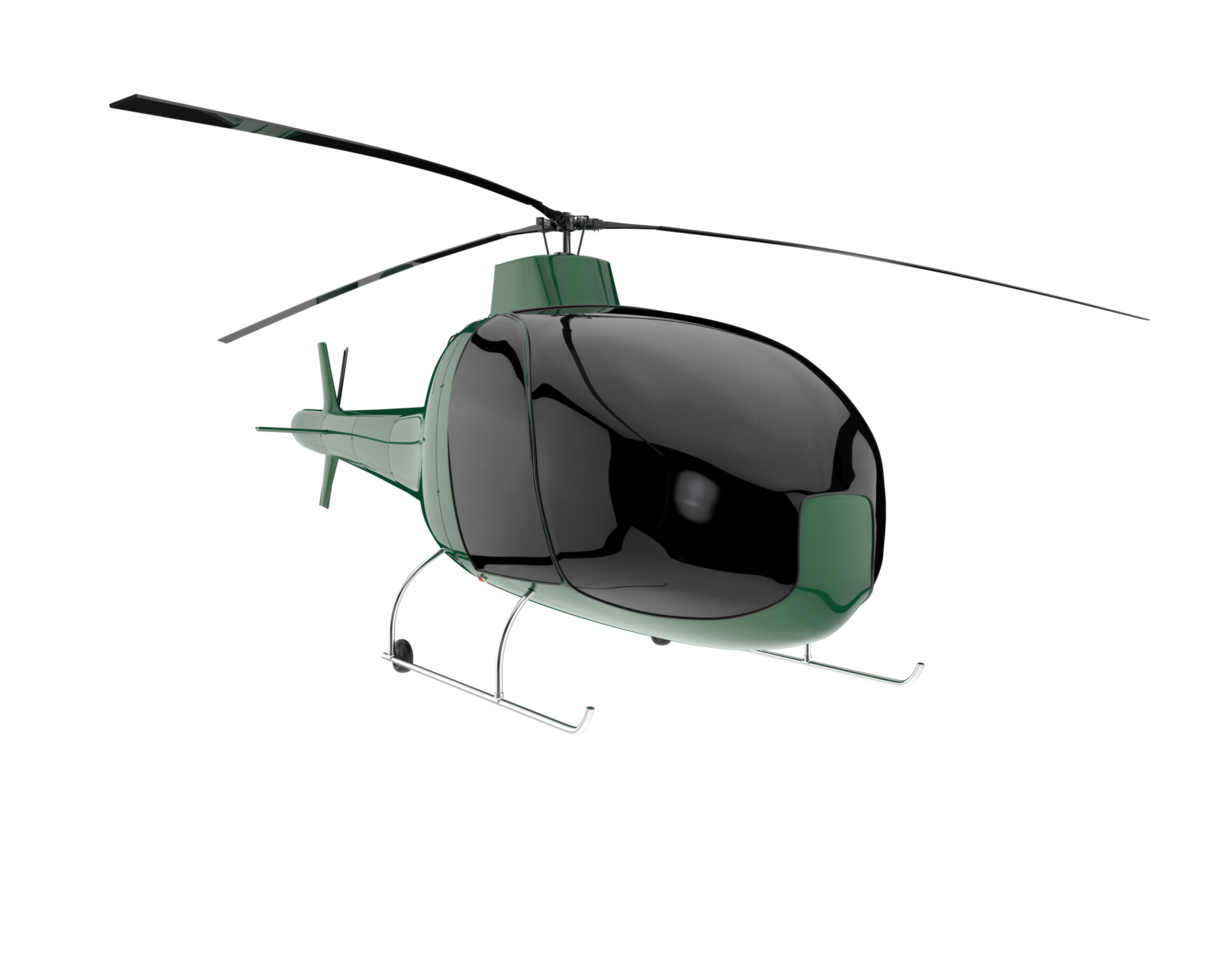 helicóptero aislado sobre fondo transparente. Representación 3d - ilustración png