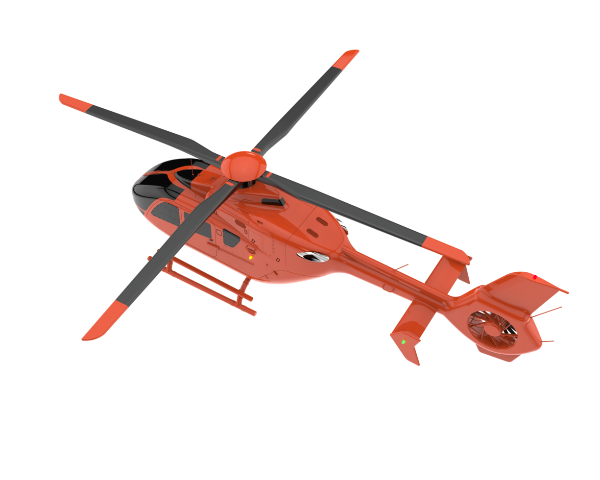 Helicopter isolated on transparent background. 3d rendering - illustration png