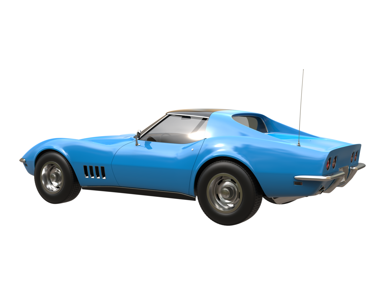 Muscle car isolated on transparent background. 3d rendering - illustration png