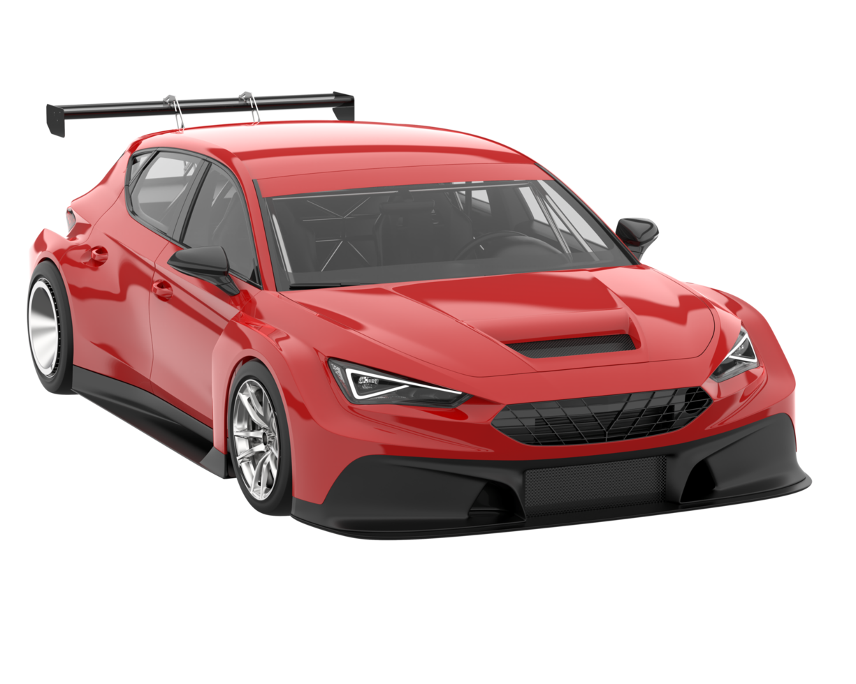 Race car isolated on transparent background. 3d rendering - illustration png