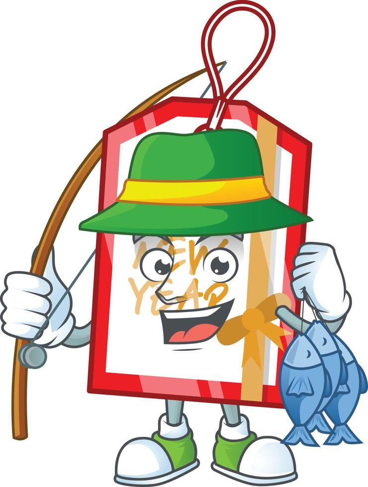Happy new year tag cartoon vector