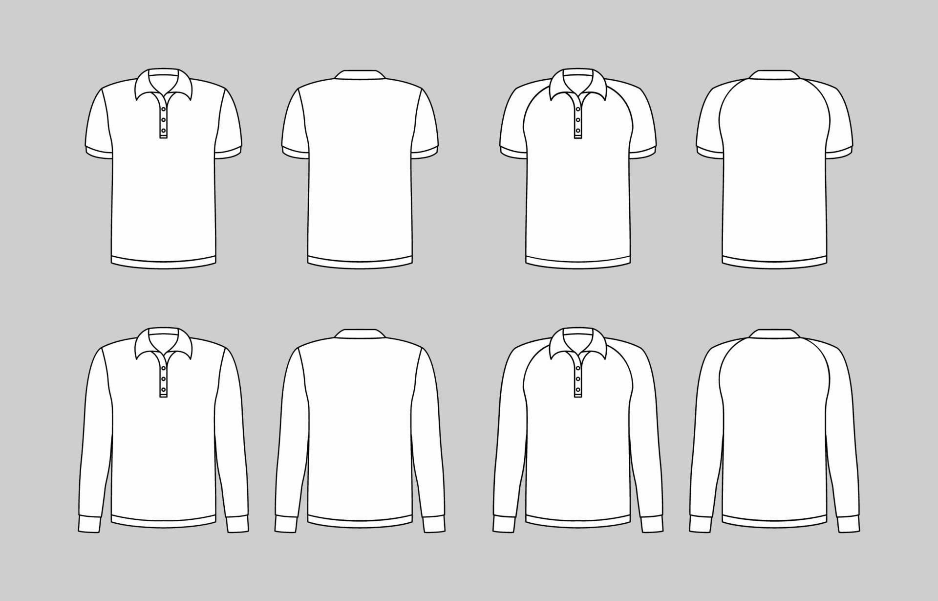 Outline White Polo Template Mock Up 19143651 Vector Art at Vecteezy
