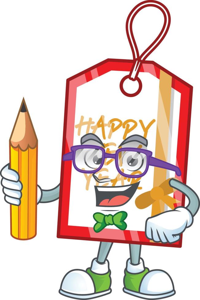 Happy new year tag cartoon vector