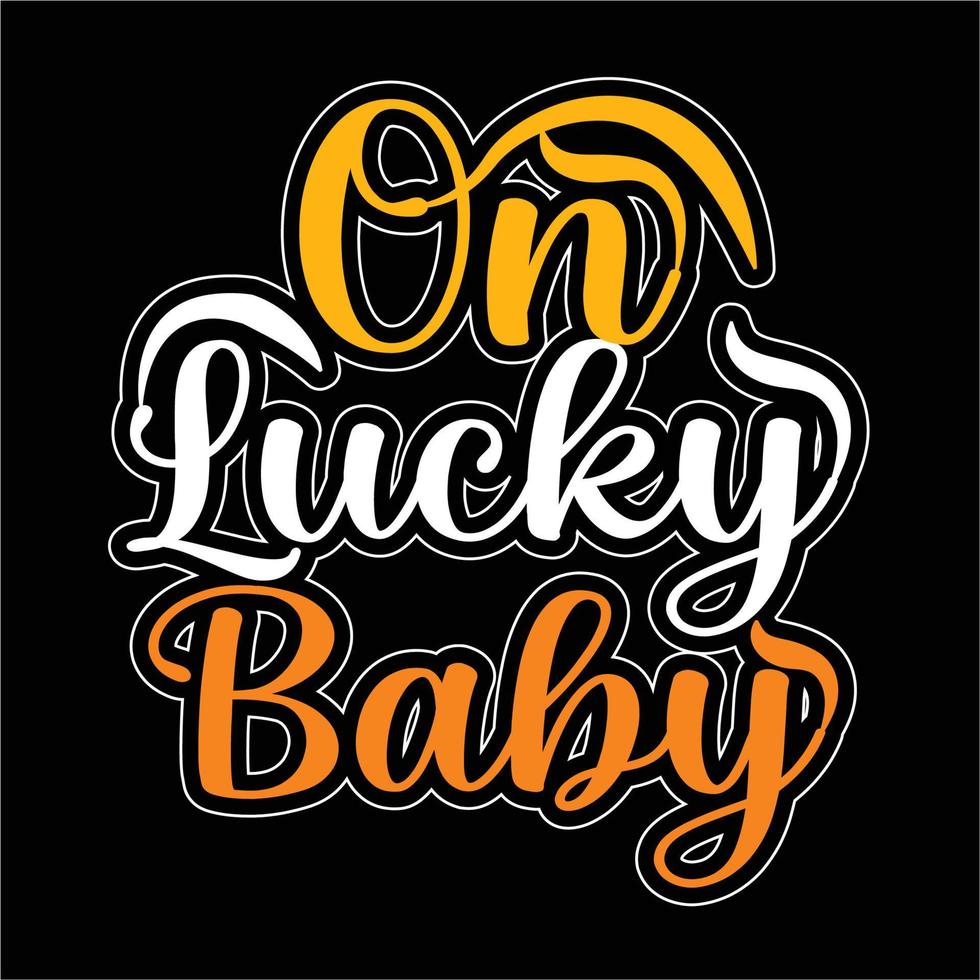 en el vector libre del diseño de la camiseta del bebé afortunado.