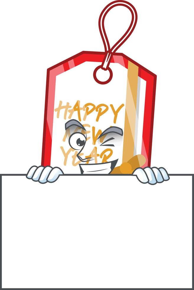 Happy new year tag cartoon vector