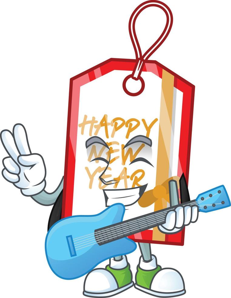 Happy new year tag cartoon vector