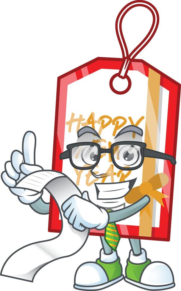 Happy new year tag cartoon vector