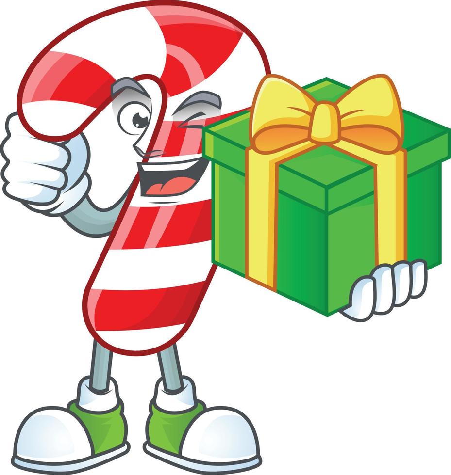 Christmas candy cane cartoon vector