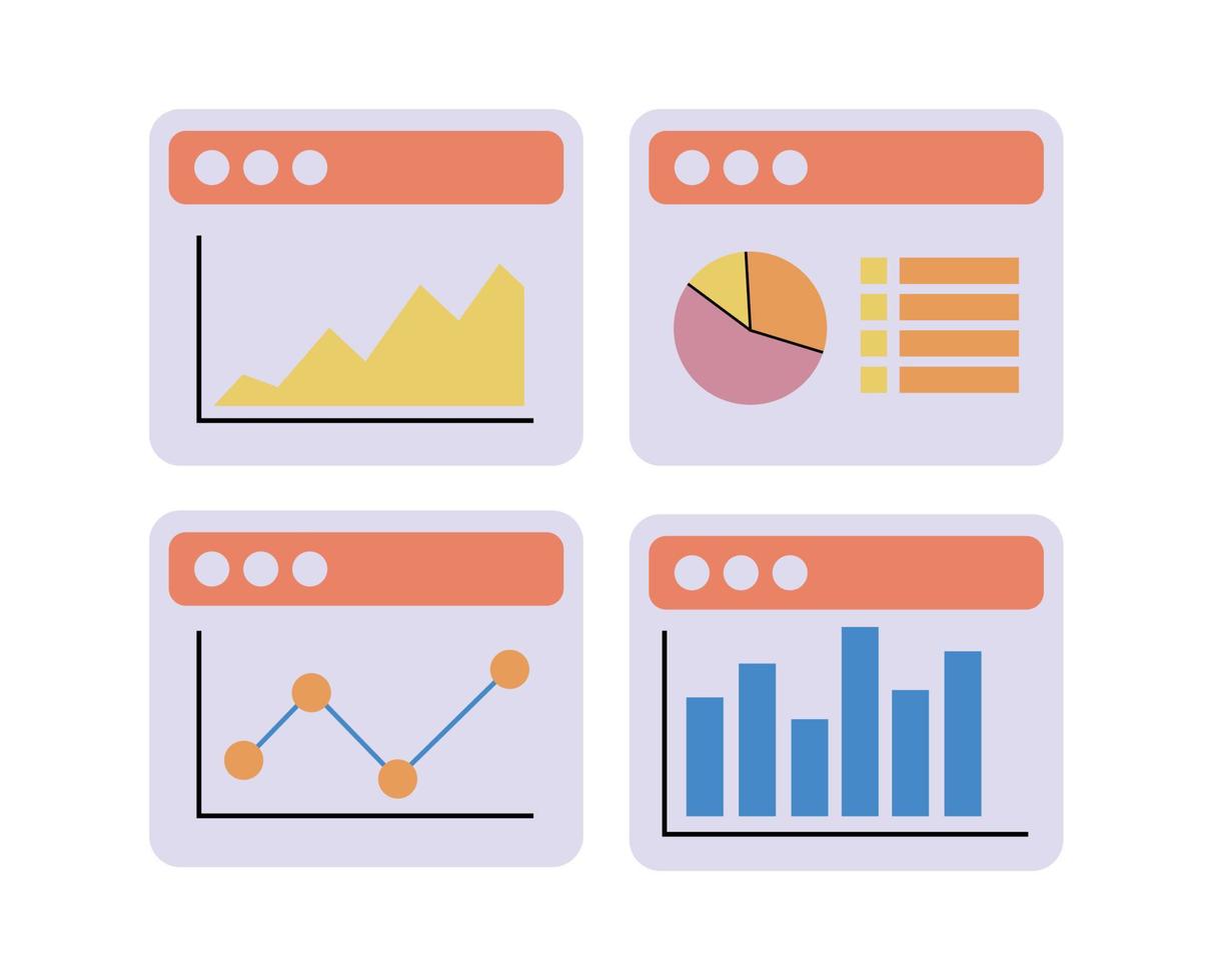 conjunto de iconos de inversión de gráfico gráfico vector