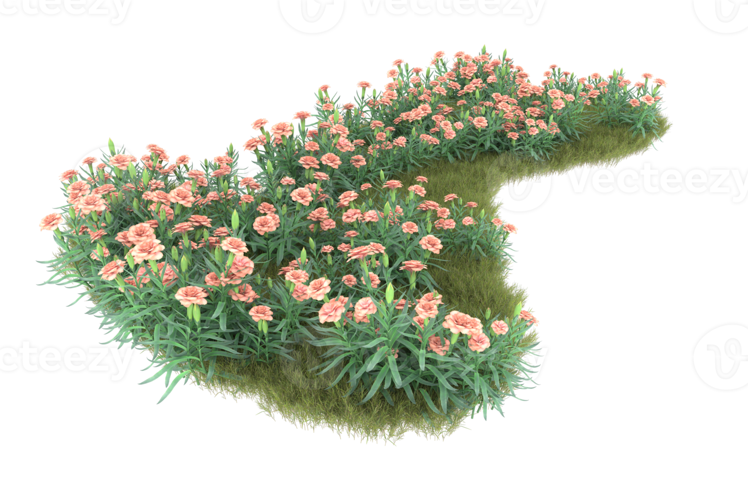 Realistic foliage isolated on transparent background. 3d rendering - illustration png