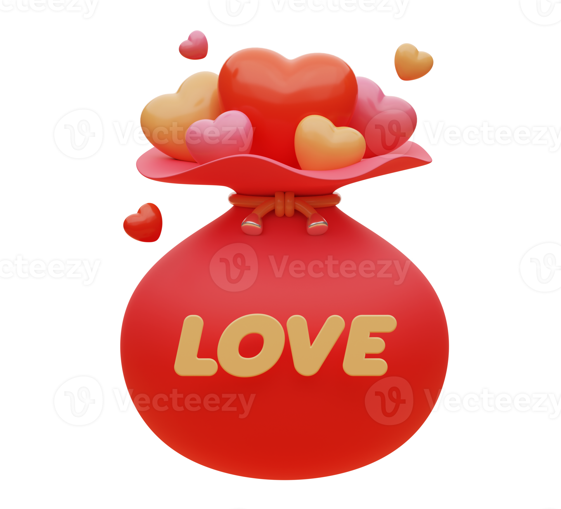 3D rendering. Love bag. Valentine's day. 19144986 PNG