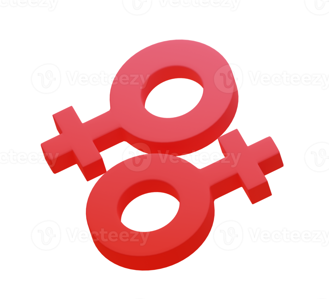 3D rendering. Lesbian symbol or homosexual symbol. png