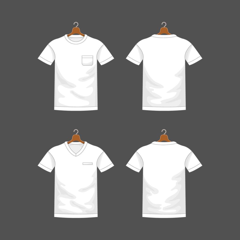 Outline White T-shirt Template Mock Up vector