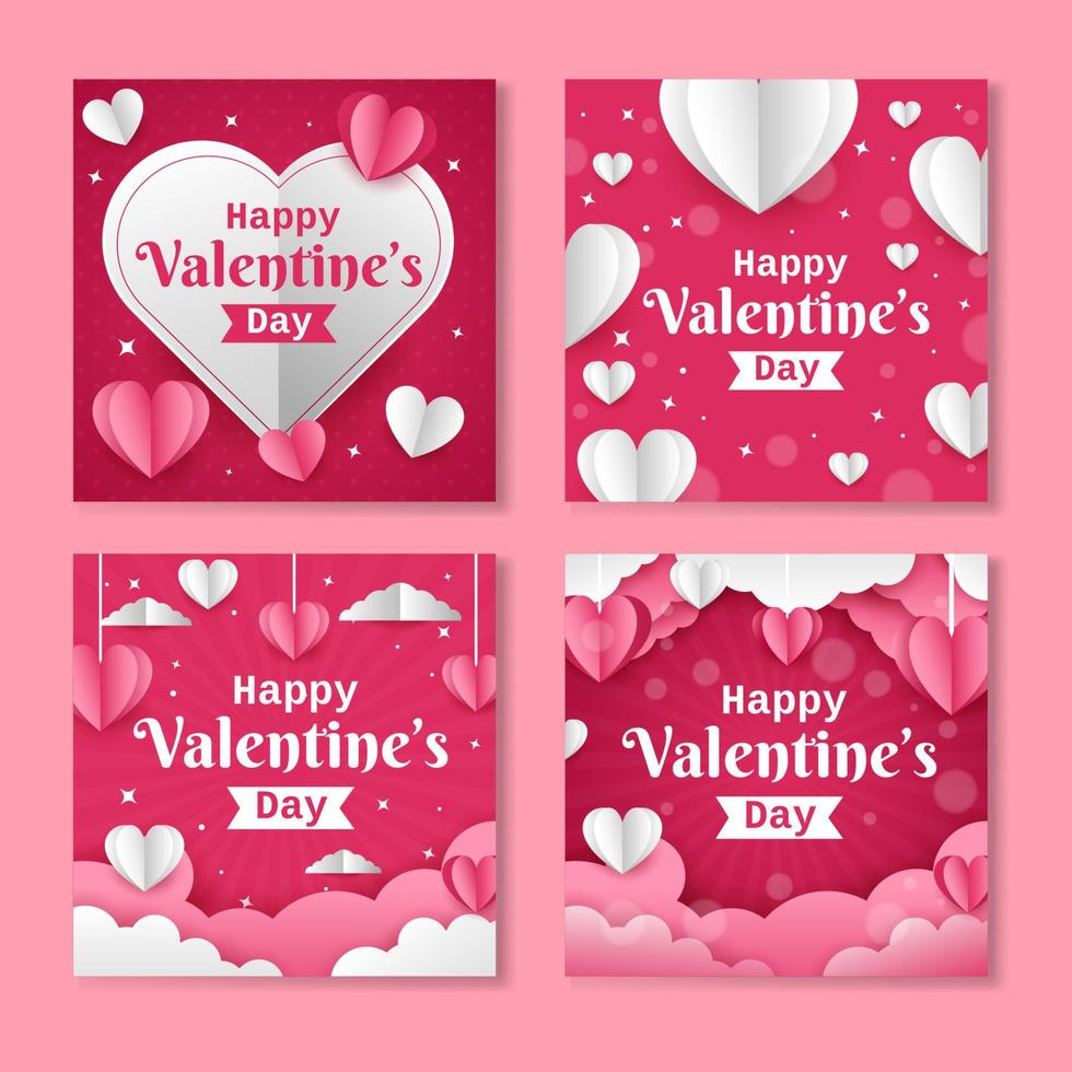 Happy Valentine's Day Social Media Post Template vector