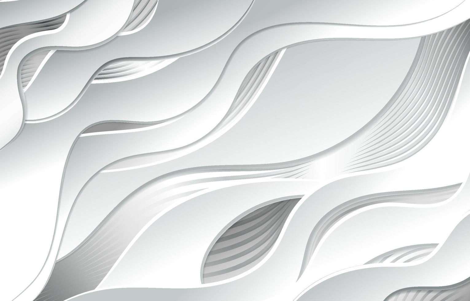 White 3D Waves Texture Background vector