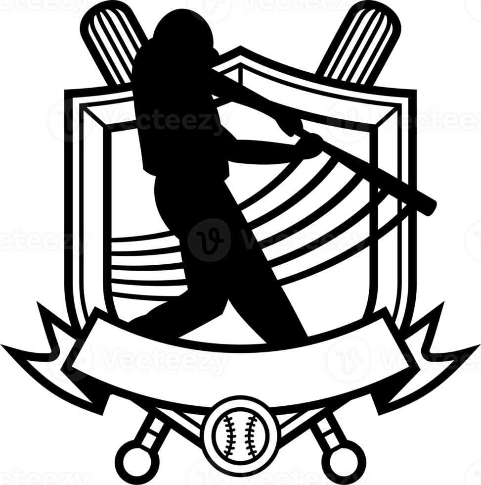 Sport Baseball Man Sport Badge Emblem Vintage Illustration png