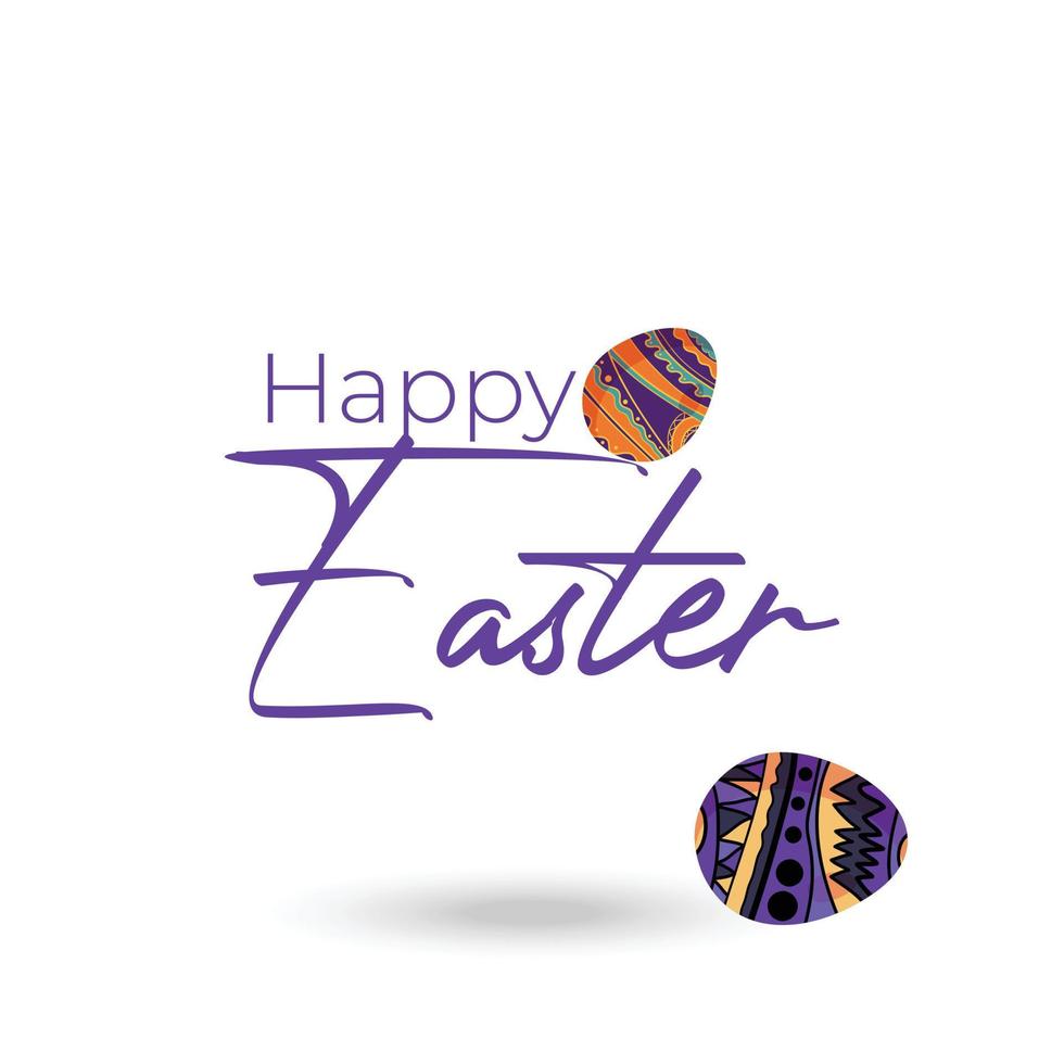 Happy Easter mnemonic logo design concept vector