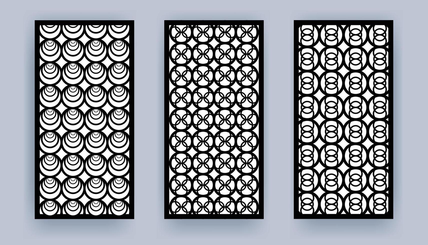 Die cut geometric pattern, laser cut template panel, CNC design vector