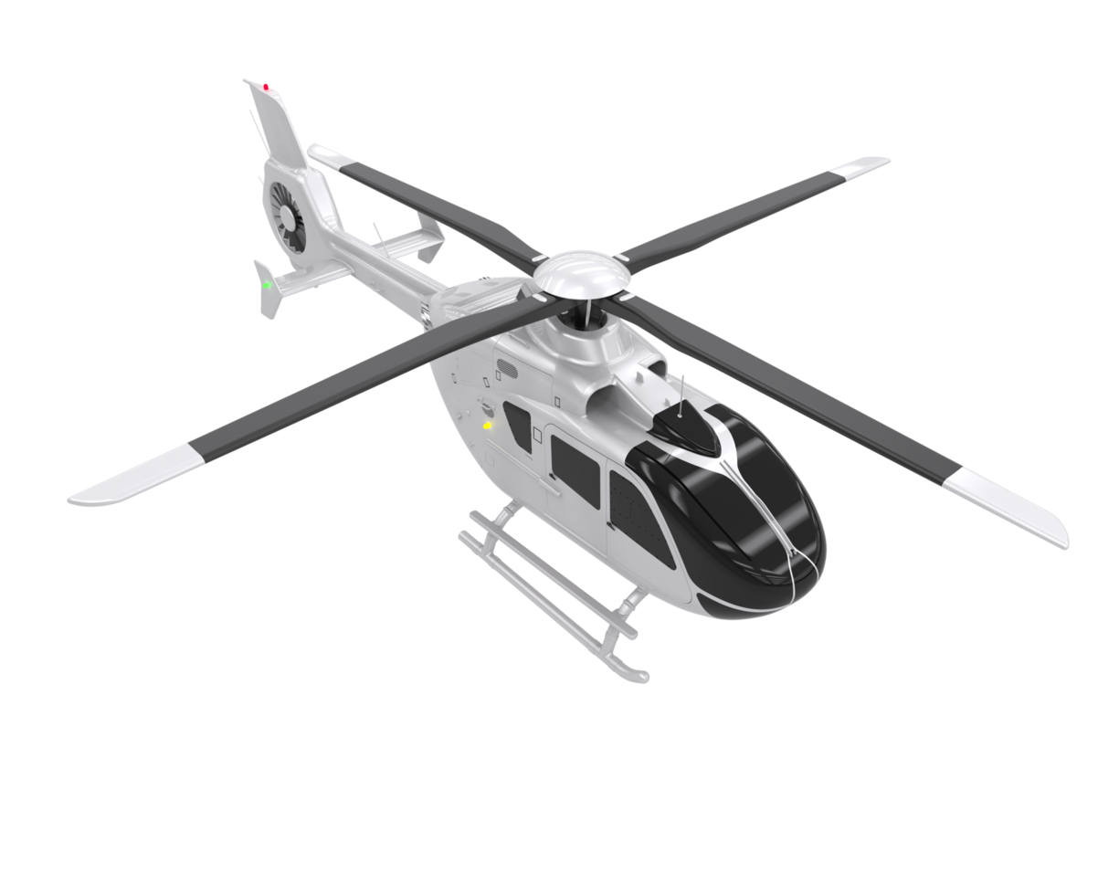 Helicopter isolated on transparent background. 3d rendering - illustration png
