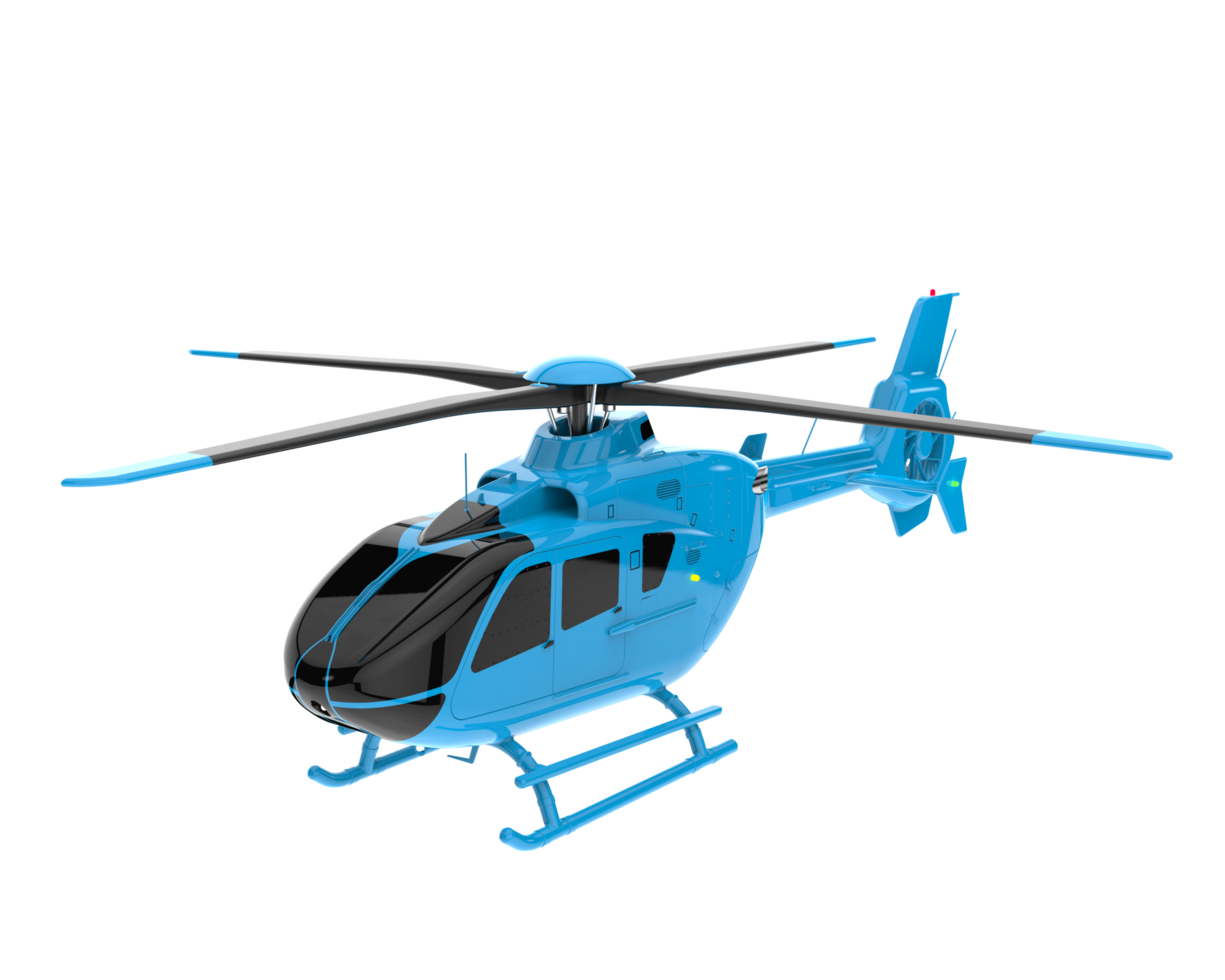 helicóptero aislado sobre fondo transparente. Representación 3d - ilustración png