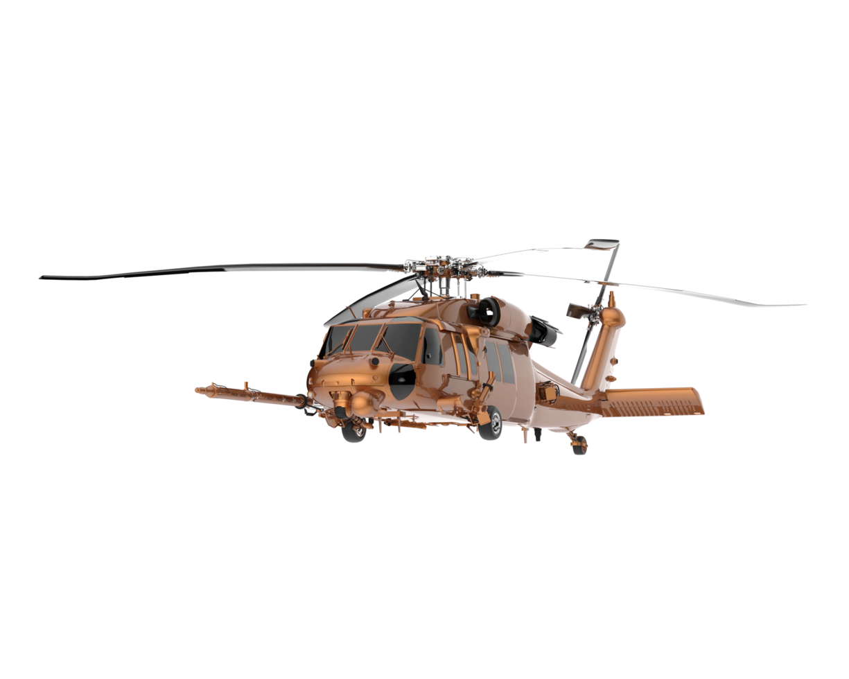 helicóptero aislado sobre fondo transparente. Representación 3d - ilustración png