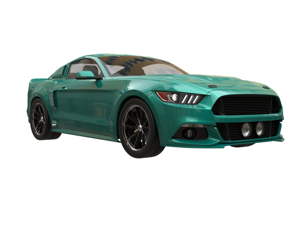 Muscle car isolated on transparent background. 3d rendering - illustration png