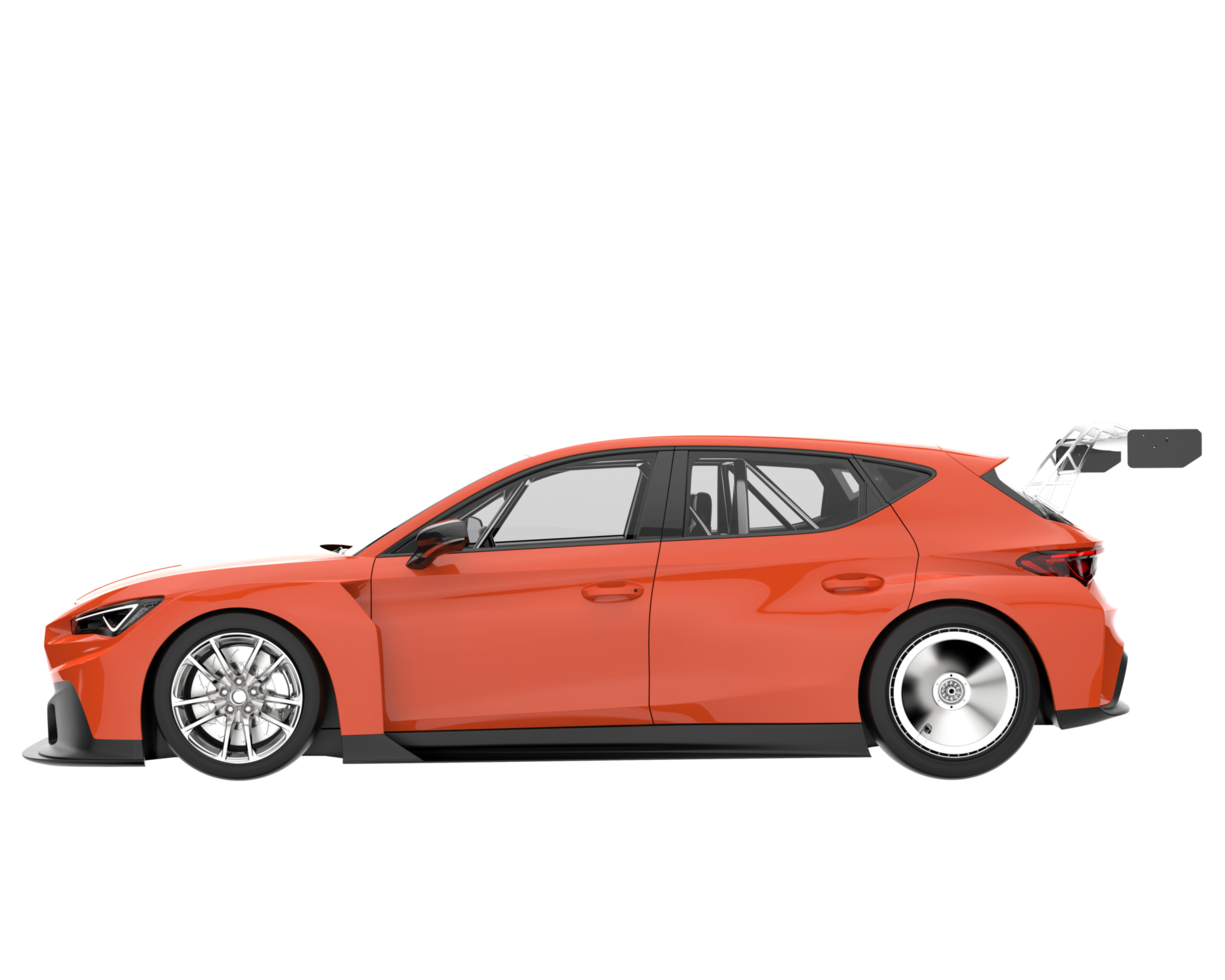 Race car isolated on transparent background. 3d rendering - illustration png