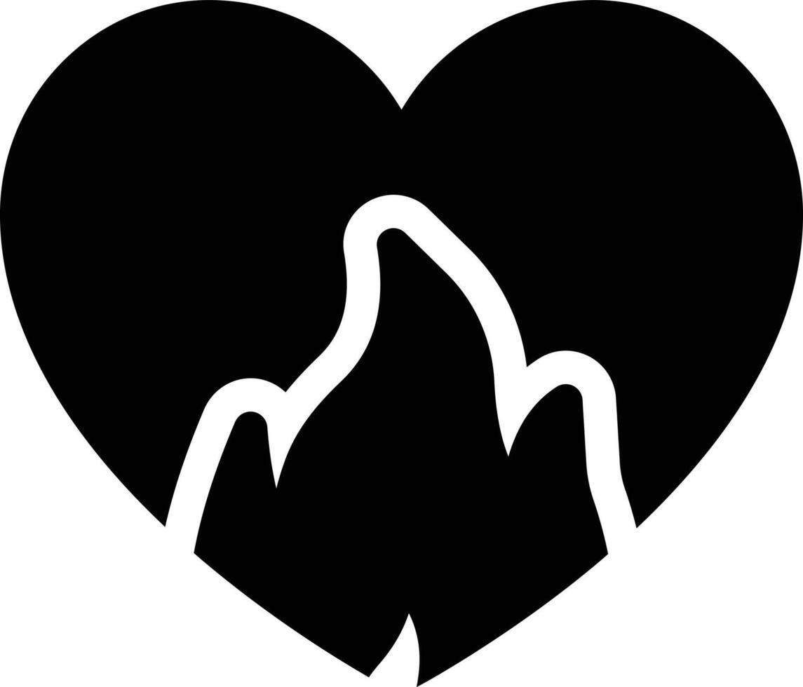 Ilustración de vector de corazón de fuego en un fondo. Símbolos de calidad premium. Iconos vectoriales para concepto y diseño gráfico.