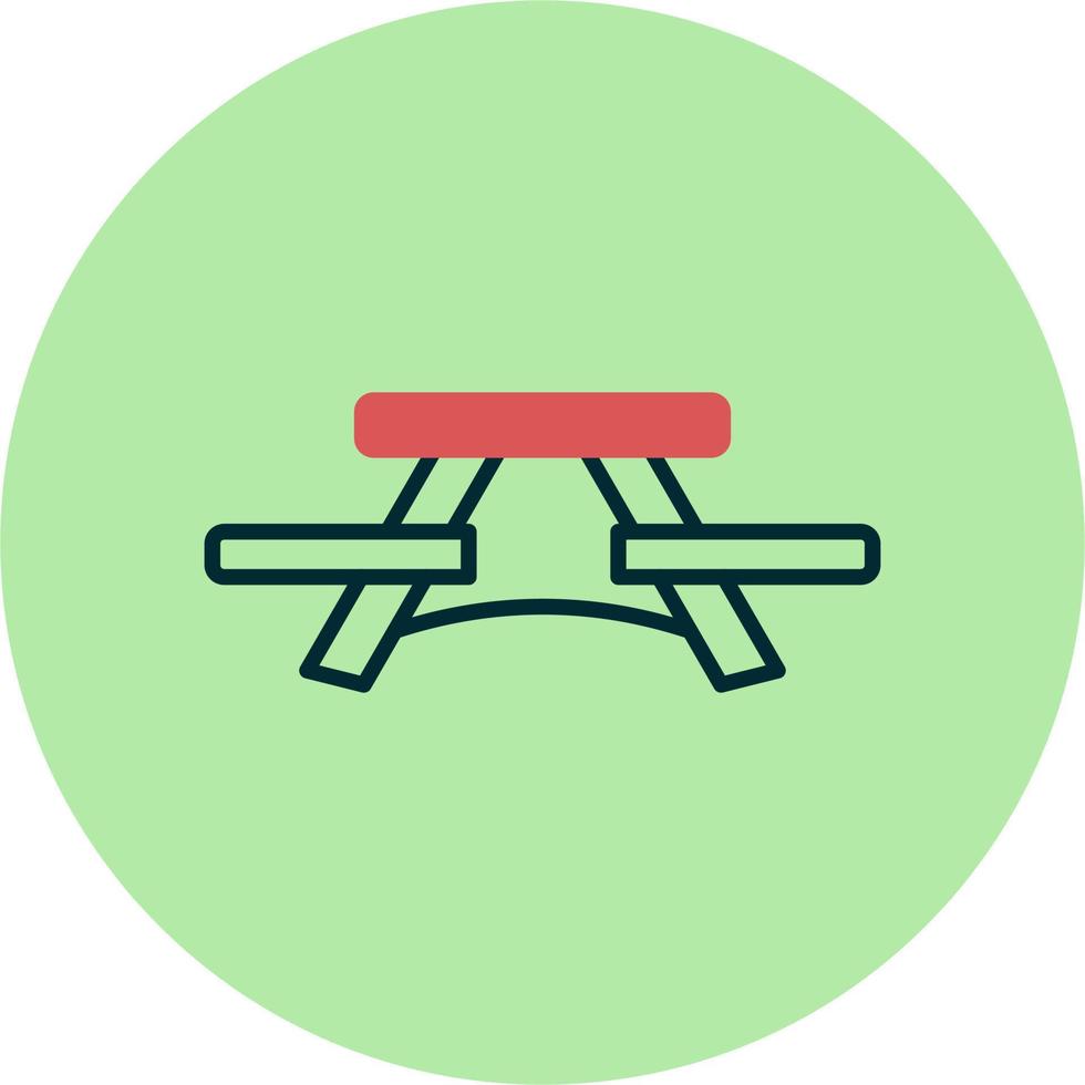 icono de vector de mesa de picnic