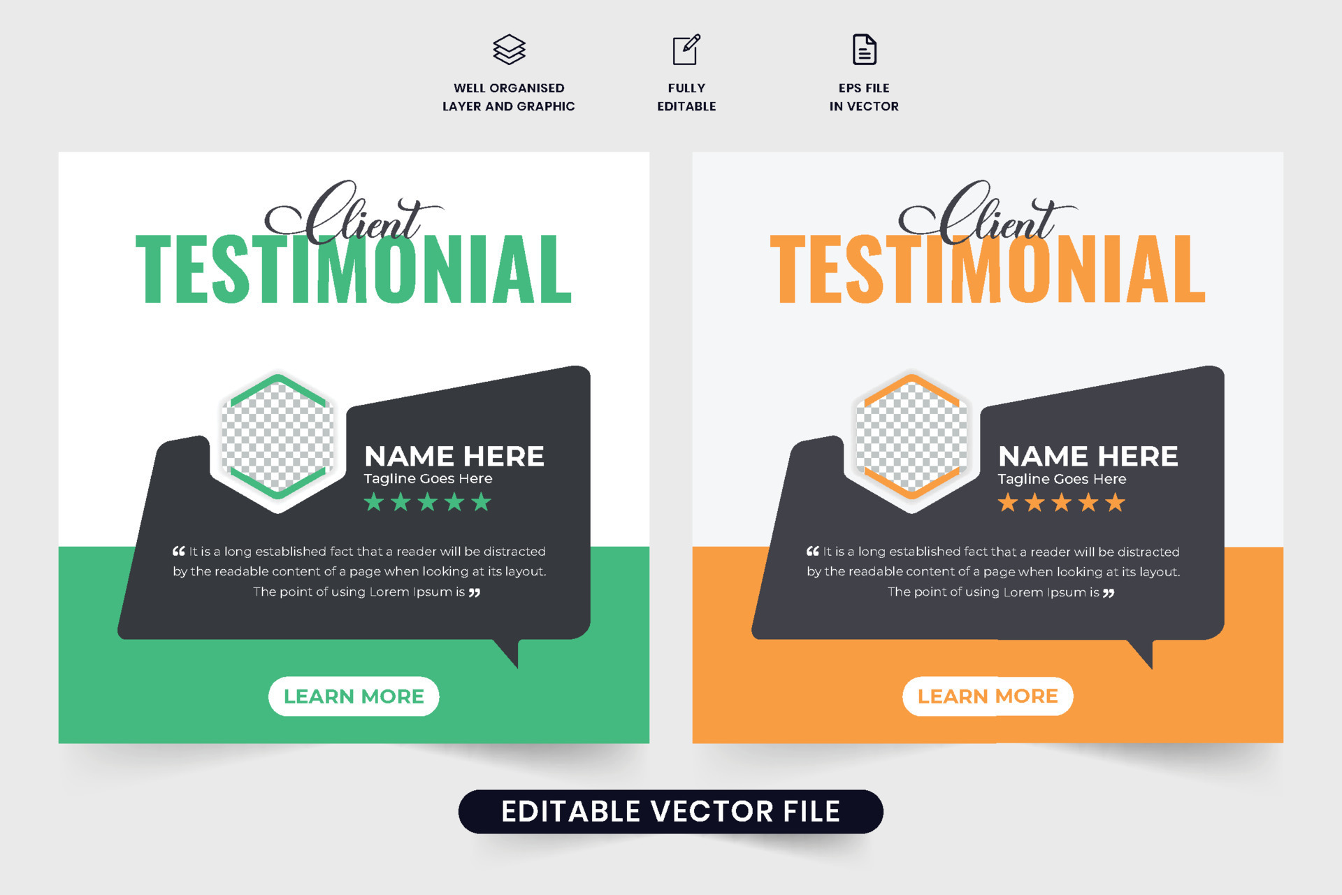 Business client testimonial vector for websites Customer service