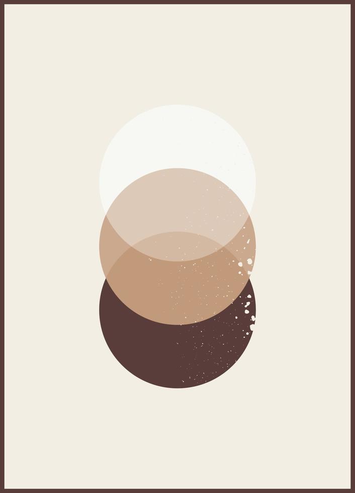 Background with Moon phases print boho minimalist printable wall art mid century abstract print bohemian art work, vector