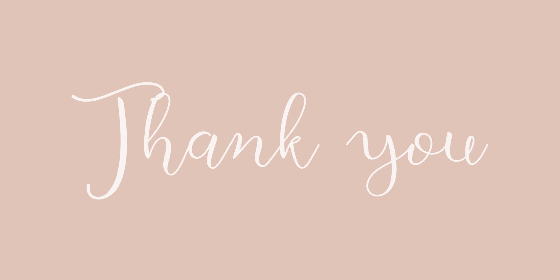 Thank you - hand drawn calligraphy and lettering inscription. vector