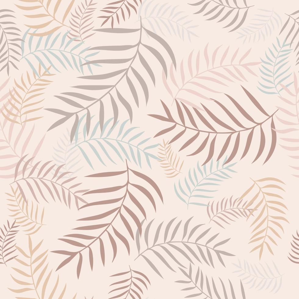Exotic tropical leaves trendy seamless pattern. vector