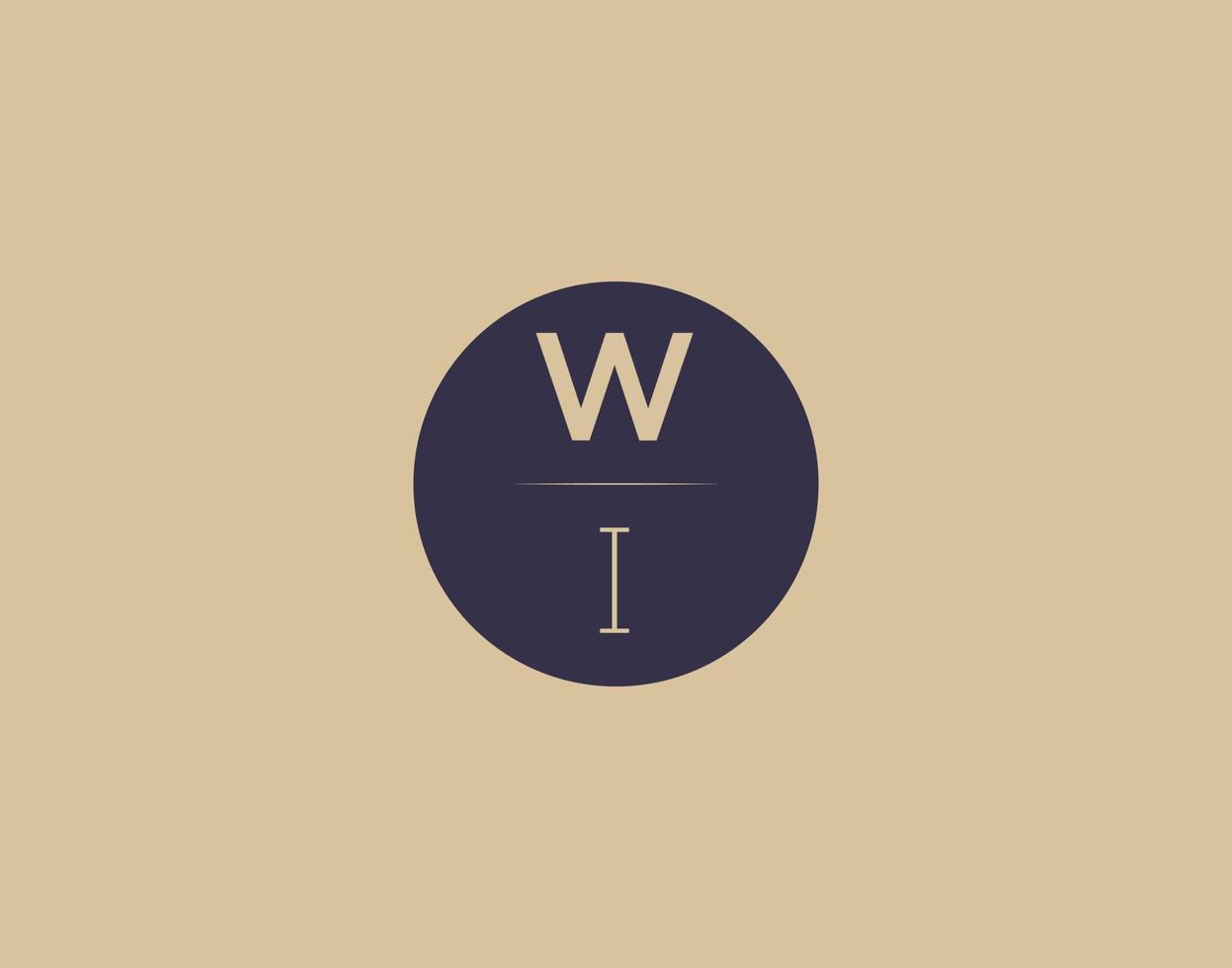 WI letter modern elegant logo design vector images