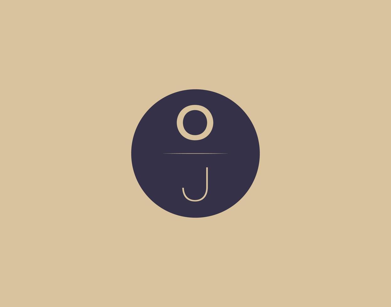 Imágenes de vector de diseño de logotipo elegante moderno de letra oj