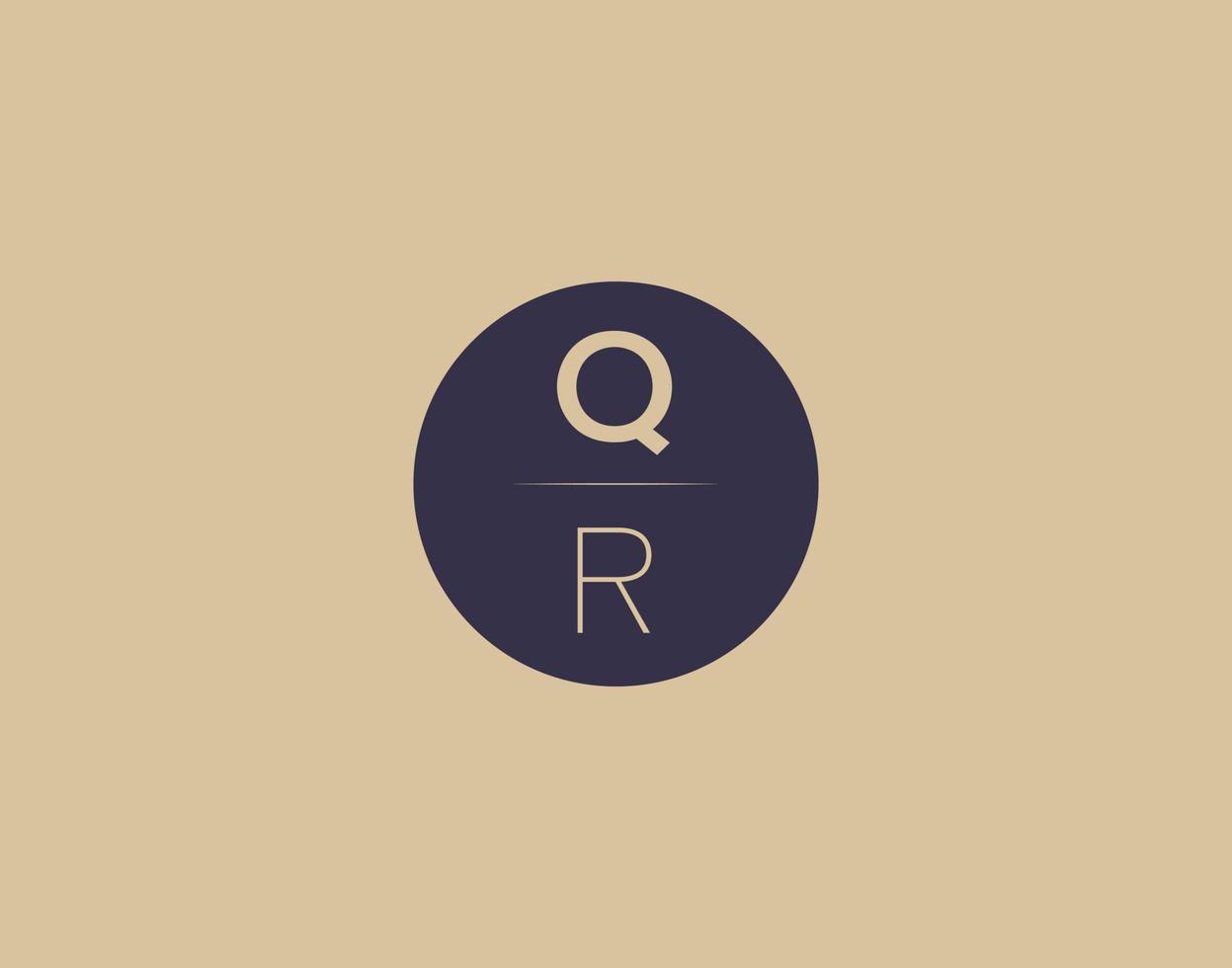 Imágenes de vector de diseño de logotipo elegante moderno de letra qr