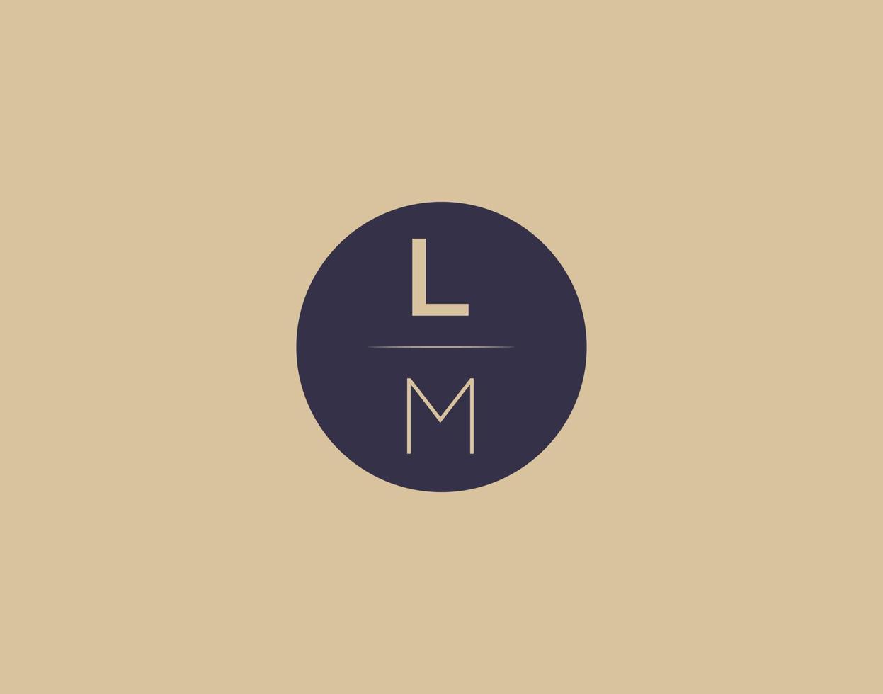 Imágenes de vector de diseño de logotipo elegante moderno de letra lm